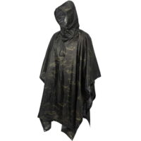 Premium Rip-Stop Regenponcho in Tarnfarbe (Black Multicam)