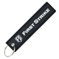 First Strike Schlüsselanhänger mit Logo (schwarz/weiss)