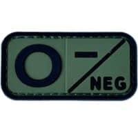 Airsoft / Airsoft PVC Klettpatch Blutgruppe, Medic (0 neg, oliv)