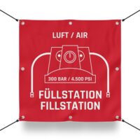 300 BAR FÜLLSTATIION Schild für Airsoft Spielfeld (60x60cm)