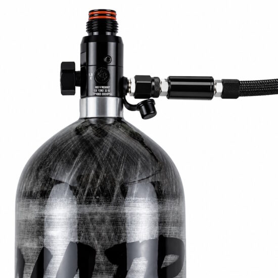 PowAir_Fillhose_2_Paintball_HPA_Fuellschlauch_300_Bar_10000_PSI_montiert-jpg