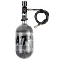 PowAir Airsoft HPA Set mit HPA System, V1 Regulator & Schlauch (Carbon) - 300 Bar